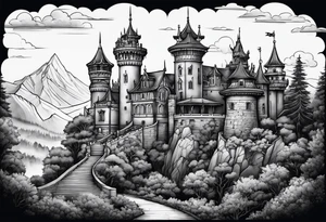 tall castle tattoo idea
