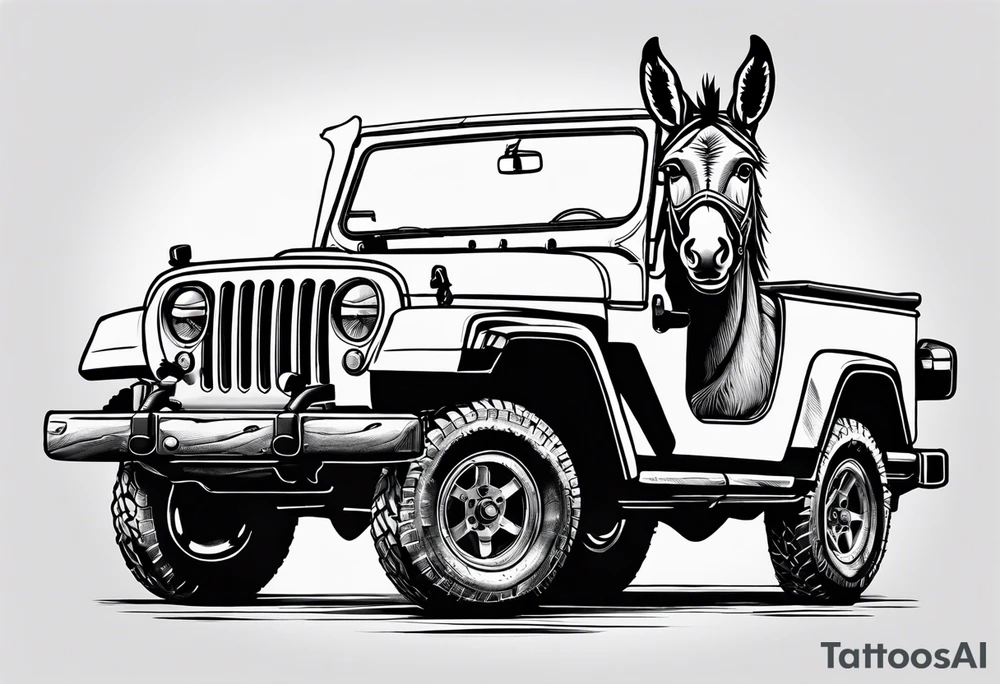 Donkey and a jeep gladiator tattoo idea