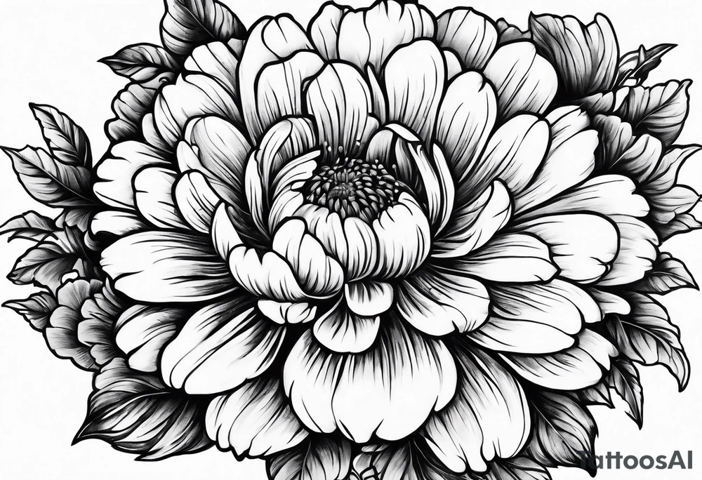 A stemless marigold tattoo idea