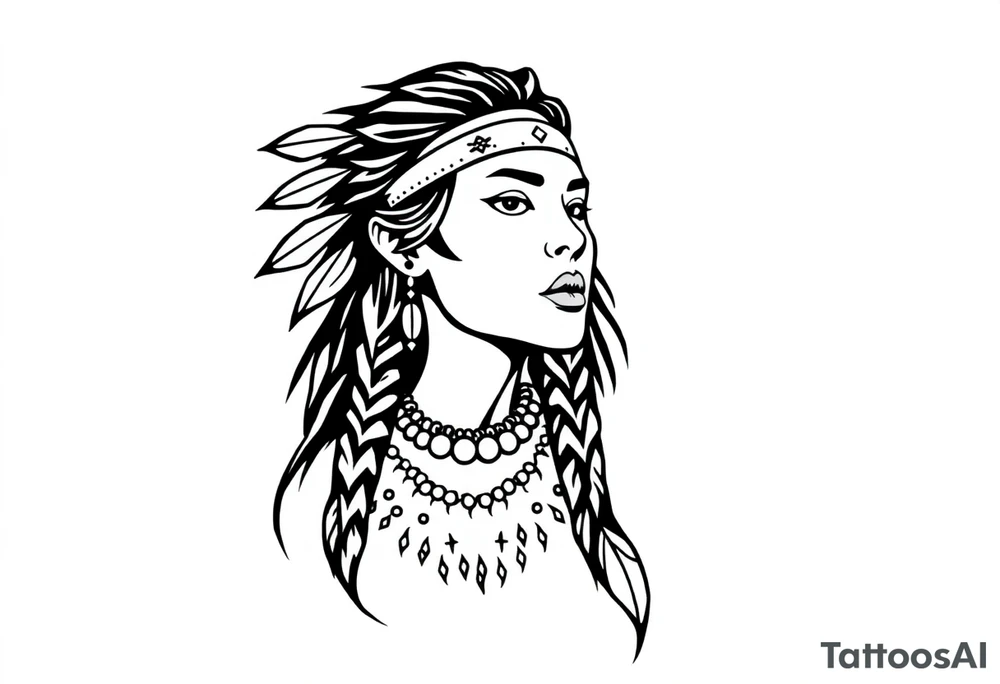 Native American female tattoo idea