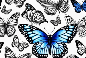 Blue monarch butterflies tattoo idea