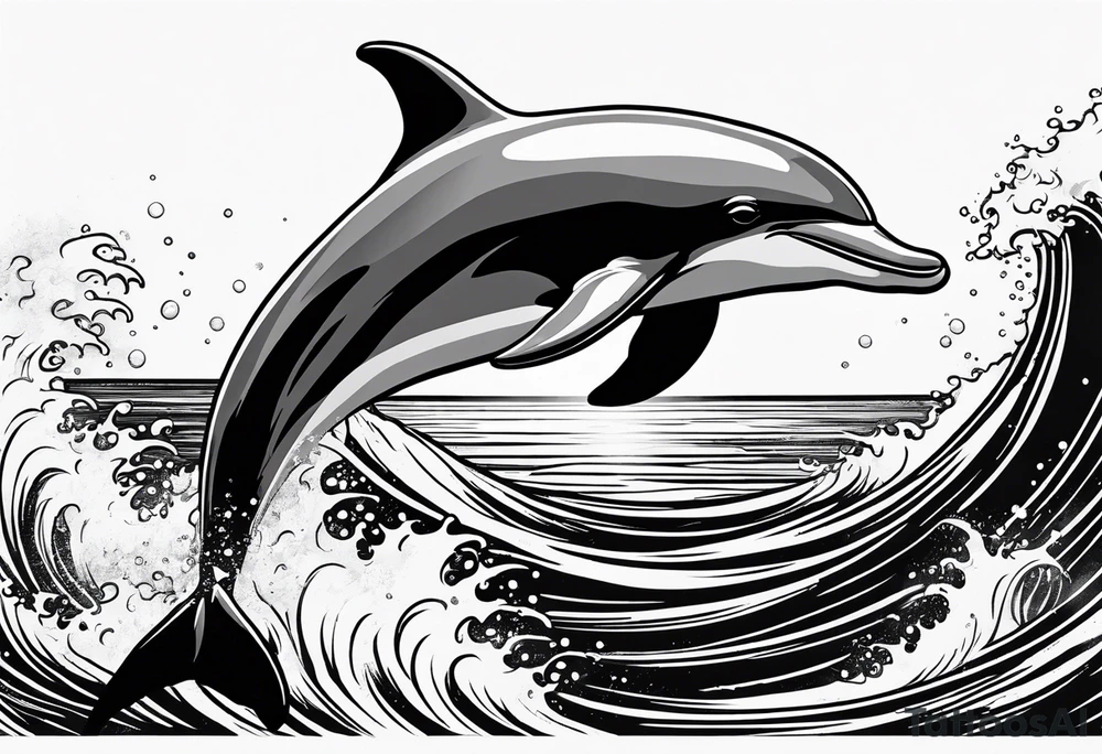 dolphin jumping out the ocean tattoo idea