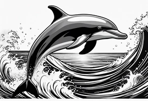 dolphin jumping out the ocean tattoo idea