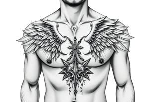 Full body of fallen angel Dante Mikha'el tattoo idea