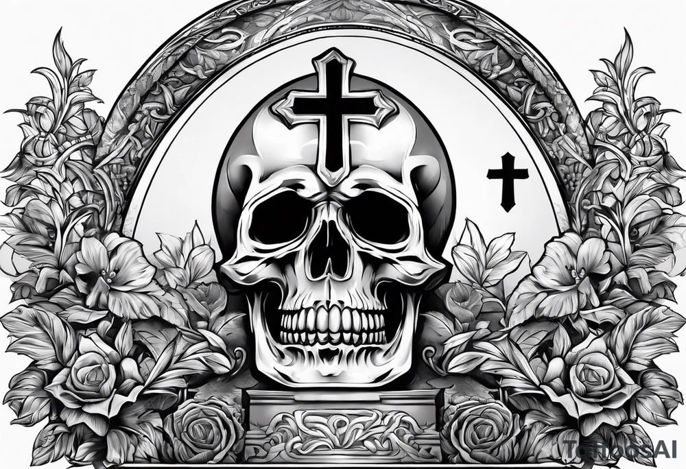 Tomb with cross tattoo idea