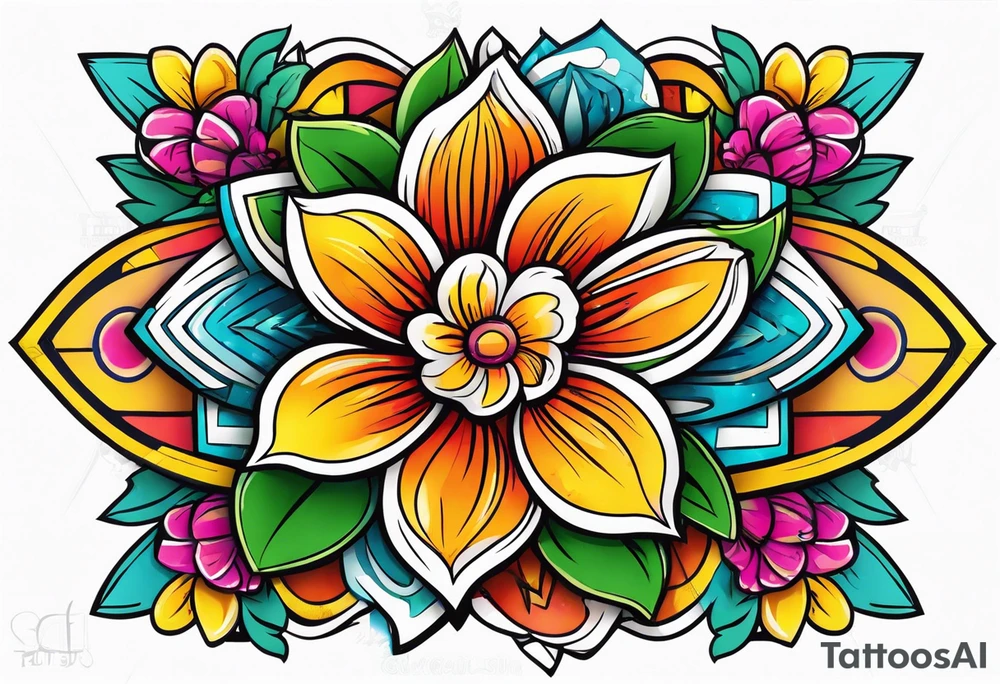Amuleto con flor tattoo idea