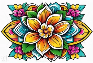 Amuleto con flor tattoo idea
