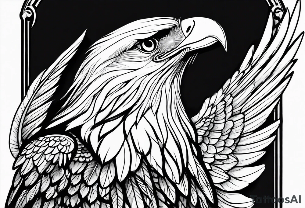 Eagle and a Dove fly side by side tattoo idea