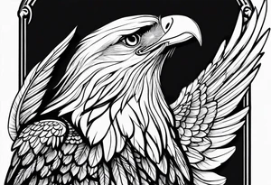 Eagle and a Dove fly side by side tattoo idea