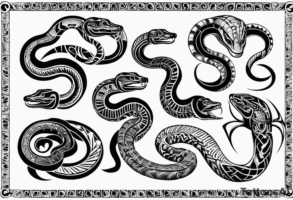polynesian snake tattoo idea