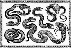 polynesian snake tattoo idea