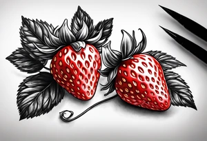 Hyper realistic Strawberry tattoo idea