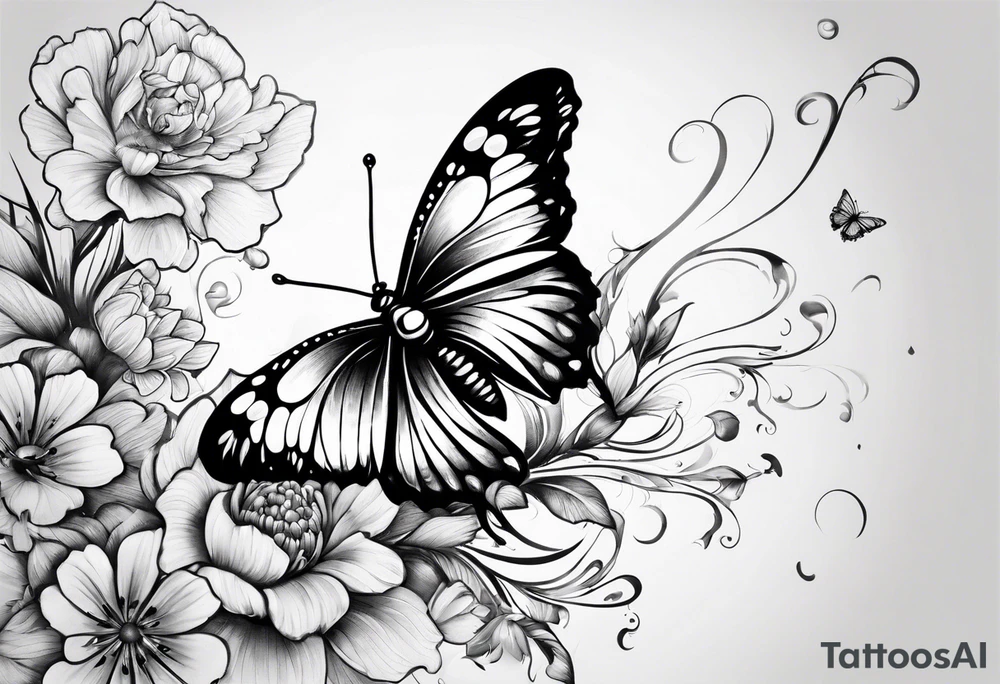 half butterfly half bee designed tattoo tattoo idea