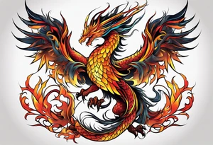 majestic  dragon and phoenix tattoo tattoo idea