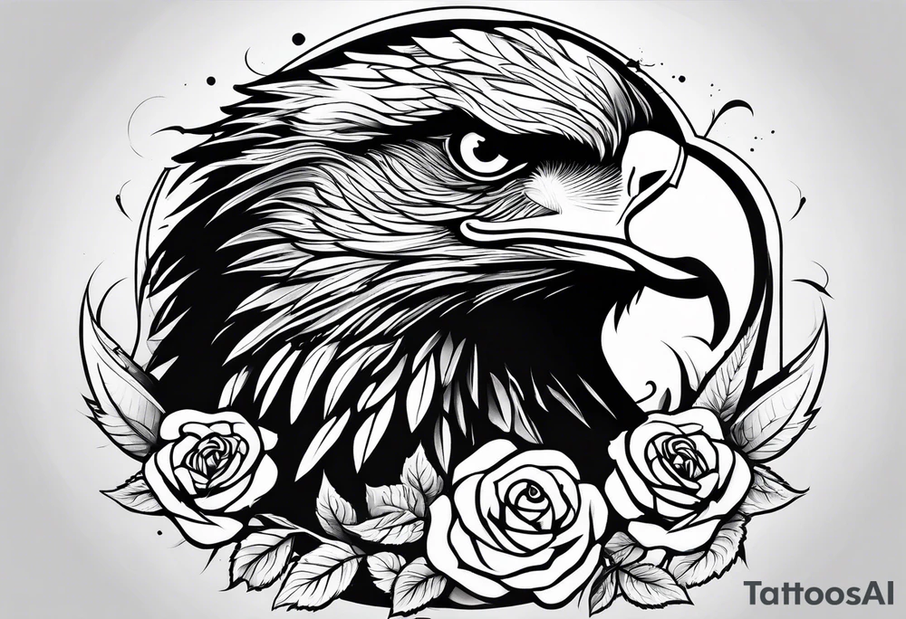 Eagle and rose tattoo idea