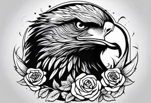 Eagle and rose tattoo idea