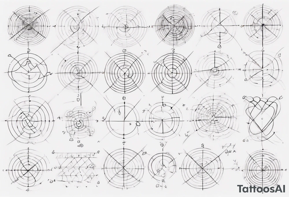 The mathematical friendship graph from graph theory that is cute, shape it like a 6,1 prime knot tattoo idea
