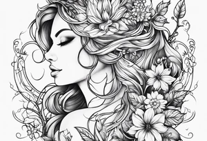 Fairy vines and flowers tattoo idea