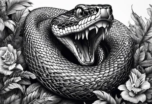 not a very long snake with an open mouth tattoo idea