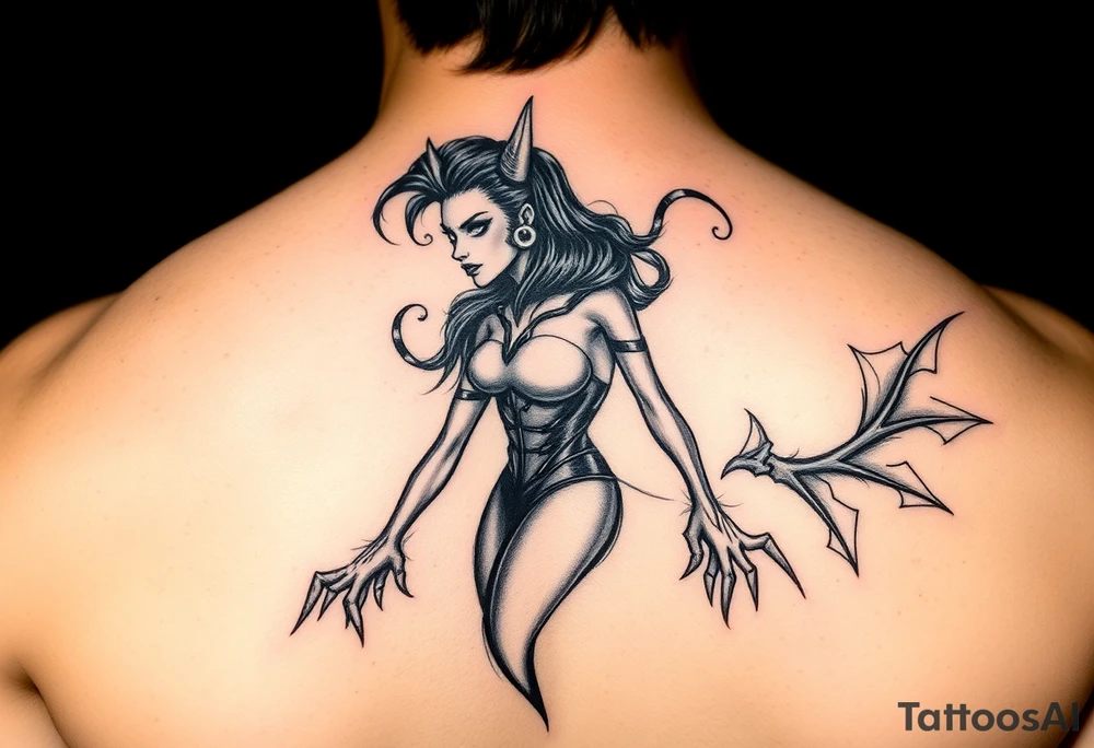 Poison ivy f4om batman character sketch style tattoo idea