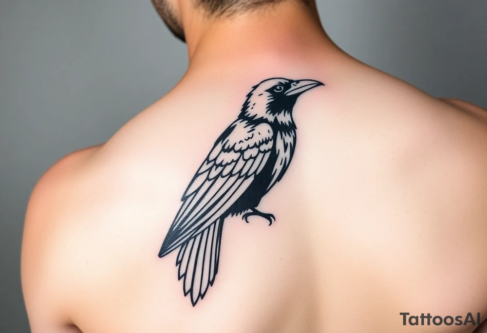 Geometric crow tattoo idea