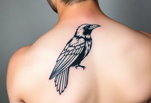 Geometric crow tattoo idea