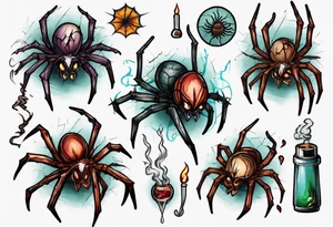 A spider smoking a joint tattoo idea
