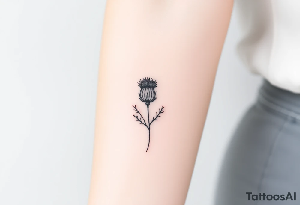 thistle minimalist tattoo idea