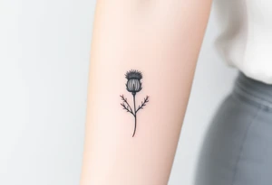 thistle minimalist tattoo idea