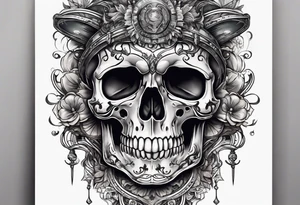 Tattoo in the neck of a skull freeing itself from human censorship. tattoo idea