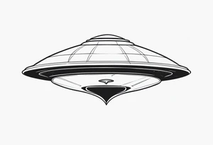 alien ufo in shape of stingray more basic tattoo idea