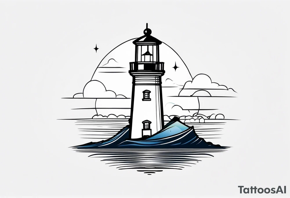 lighthouse evening tattoo idea