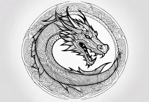 Dragon Wrapped to Mandala tattoo idea