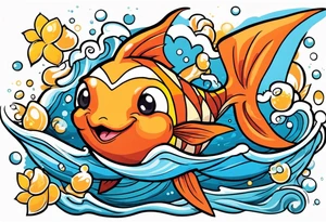 Magikarp Pokemon in the ocean. tattoo idea