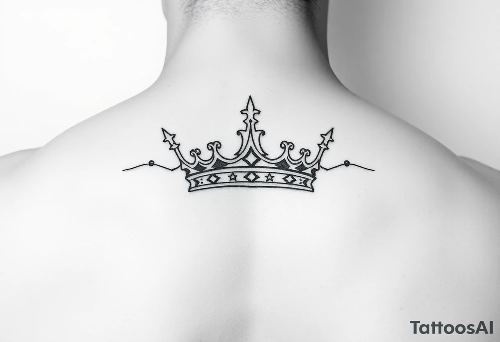 Crown no more pain strength 
Minimalistic fine line tattoo idea