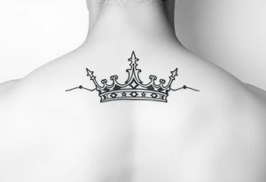 Crown no more pain strength 
Minimalistic fine line tattoo idea