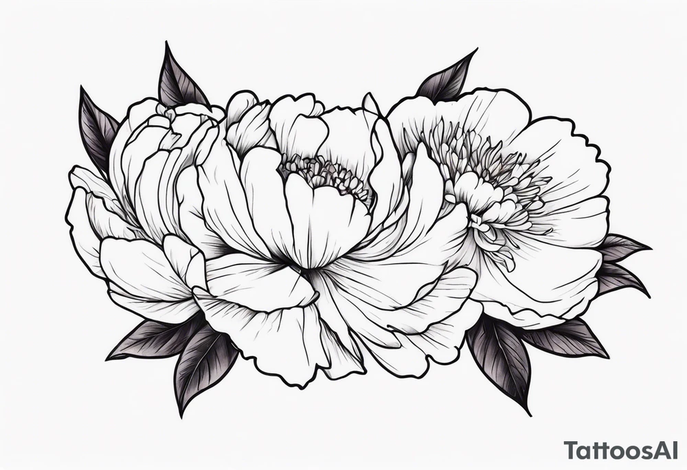 peony flowers tattoo idea