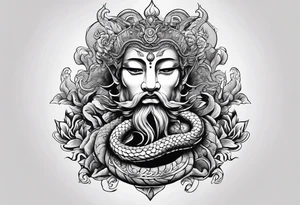 Almighty God cutting off the serpent head off tattoo idea
