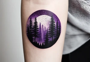 forest, abstract, on hand, no people, purple and black tattoo idea
