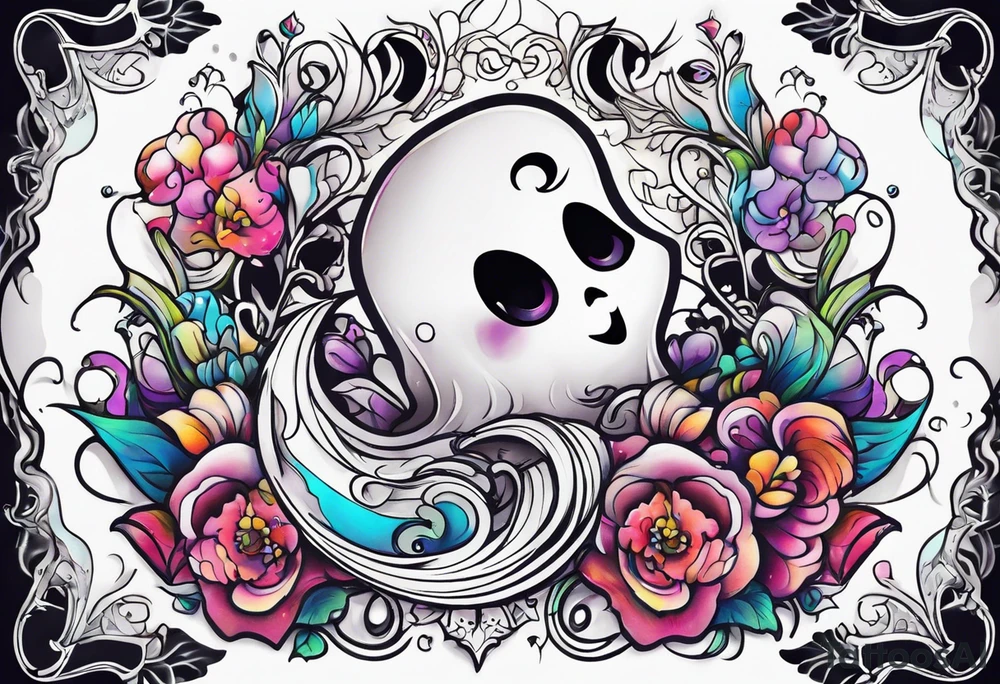 Cute ghost tattoo idea