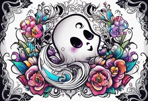 Cute ghost tattoo idea