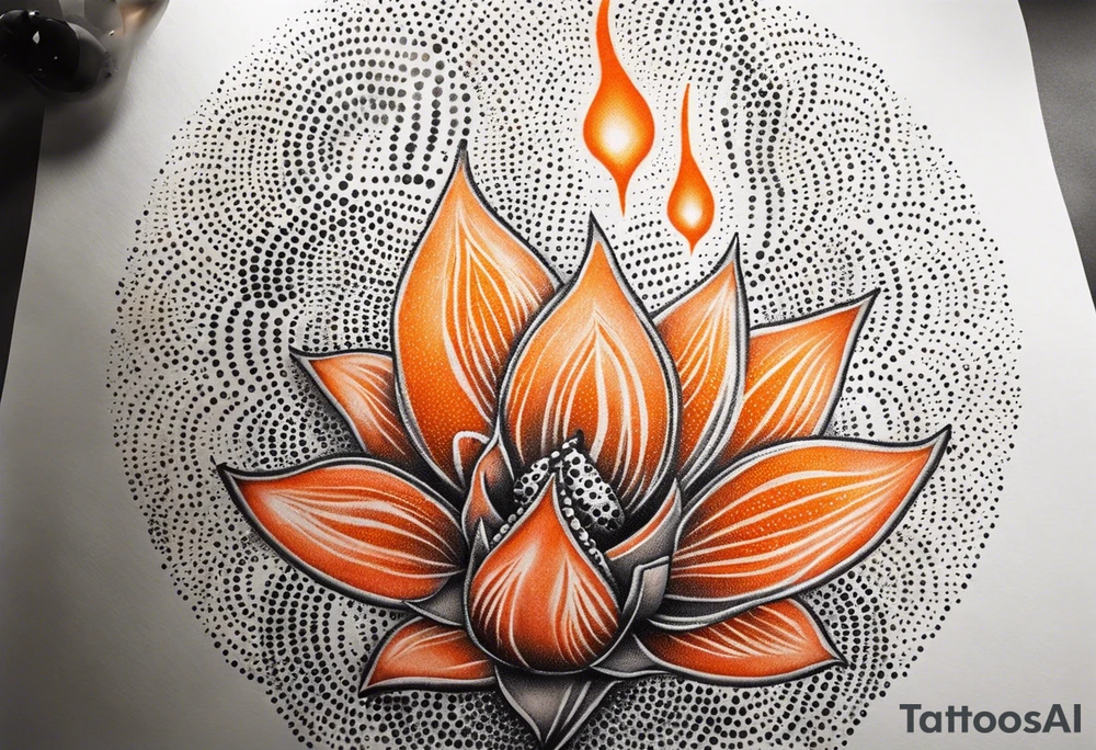 orange fire tattoo idea