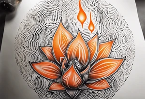 orange fire tattoo idea