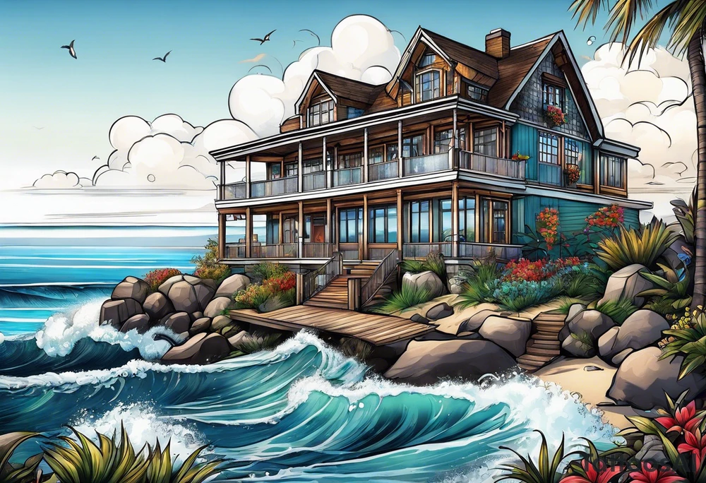 Beach house tattoo idea