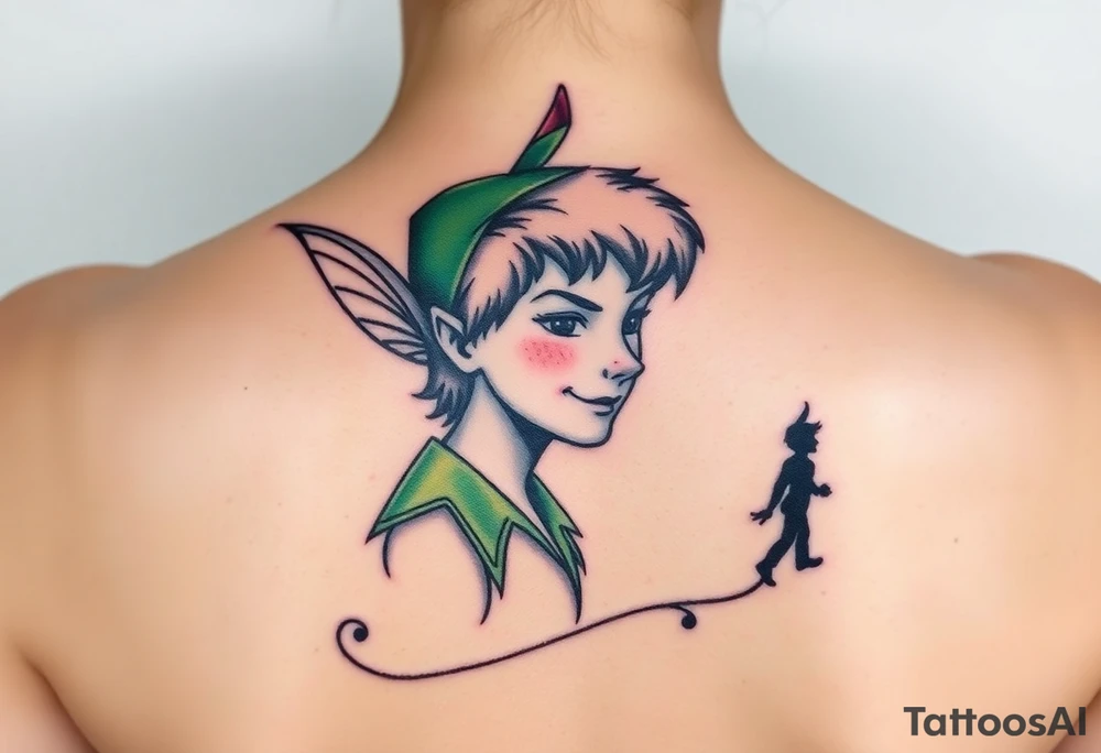Peter Pan and hes shadow tattoo idea