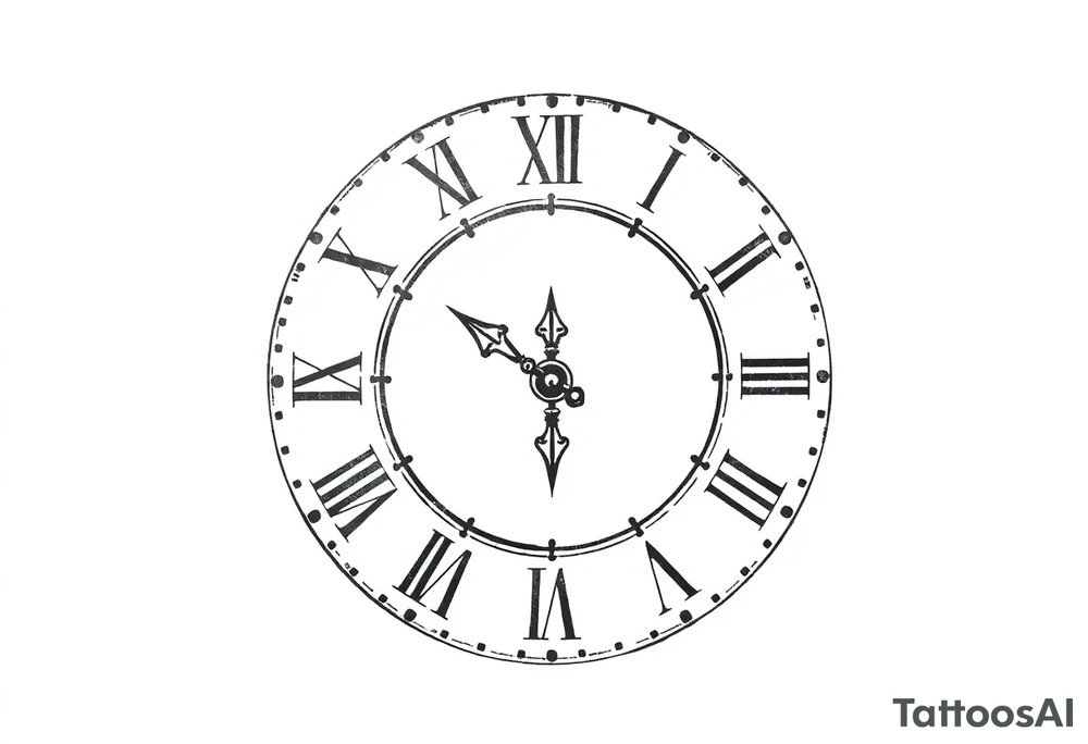 roman numerals with clock tattoo idea