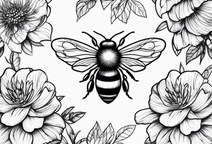 sketch of simple bee tattoo idea