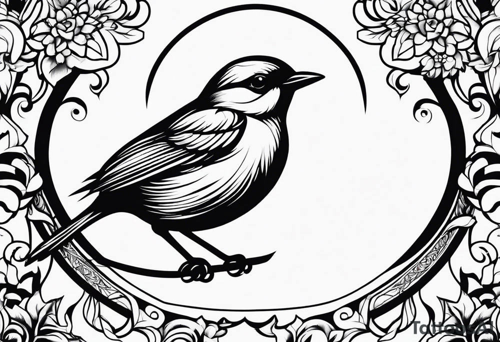 small bird outline minimal detail tattoo idea
