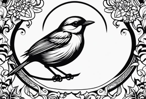 small bird outline minimal detail tattoo idea