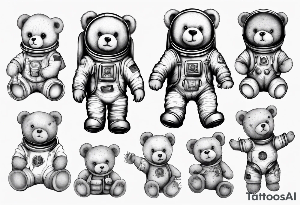 Teddy bear astronaut lily’s tattoo idea